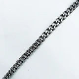 Titanium Stainless Steel Duo Color Black Silver Unisex Chain Bracelet